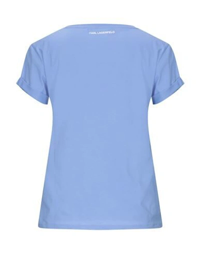 Shop Karl Lagerfeld T-shirts In Pastel Blue
