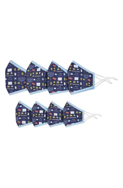 Shop Andy & Evan Assorted 8-pack Family Face Masks In Hanukkah