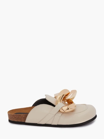 Shop Jw Anderson Men's Chain Loafer Mules In Neutrals