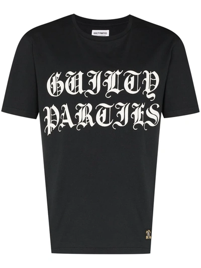 Shop Wacko Maria Slogan Print Cotton T-shirt In Black