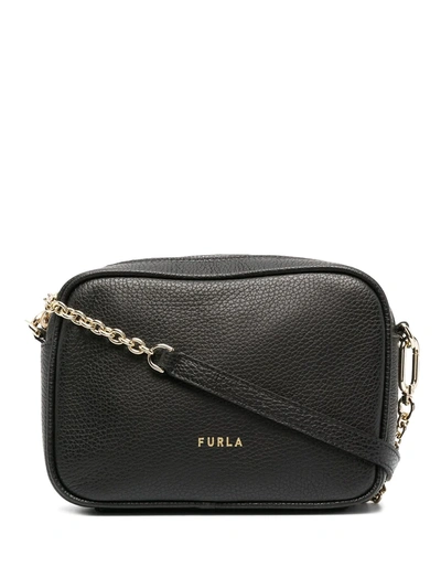 Shop Furla Logo-print Crossbody Bag In Black