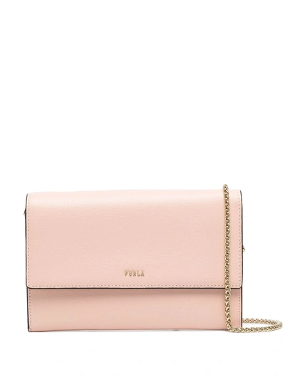 Shop Furla Logo-lettering Crossbody Bag In Pink