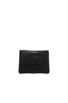 COMME DES GARÇONS COMME DES GARCONS STAR EMBOSSED POUCH IN BLACK, GEOMETRIC PRINT.,SA510E