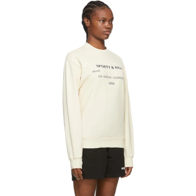 Shop Sporty And Rich Off-white La Health Club Sweatshirt In Cream/black