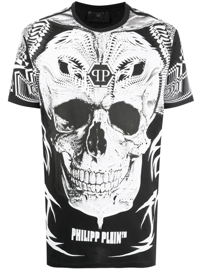 Shop Philipp Plein Skull Print T-shirt In Black