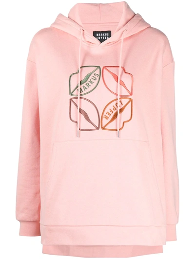 Shop Markus Lupfer Naomi Embroidered Hoodie In Pink