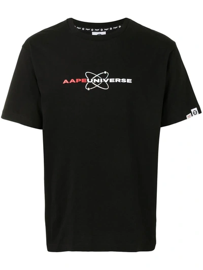 Shop Aape By A Bathing Ape Logo-printed T-shirt In Black