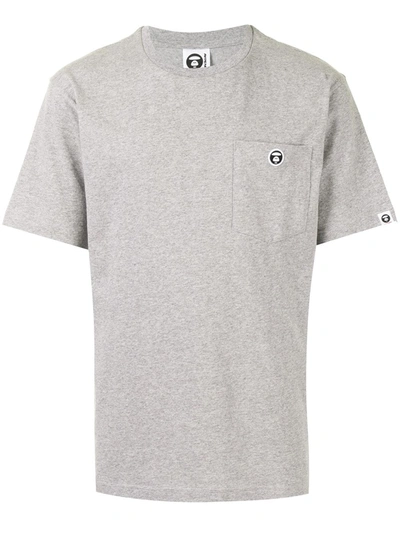 Shop Aape By A Bathing Ape Pocketed T-shirt In Grey