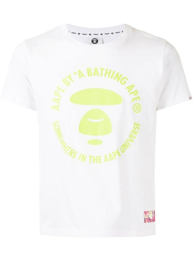 Shop Aape By A Bathing Ape Logo Print T-shirt In White