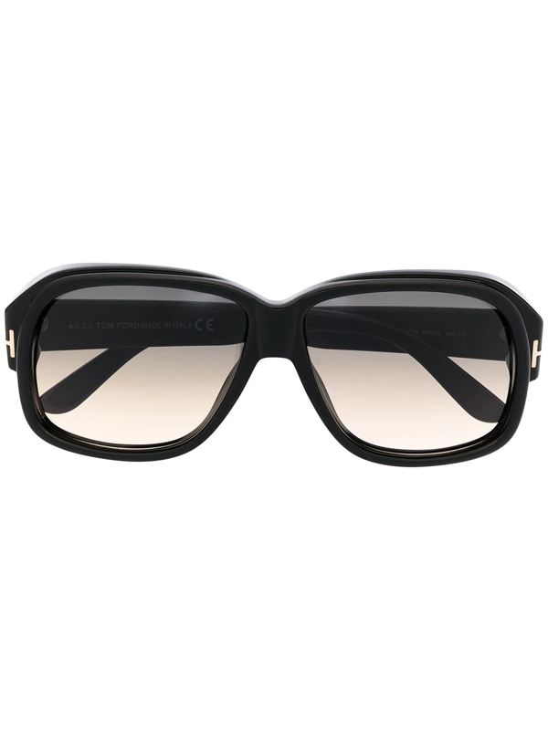 Tom Ford Logo Plaque Sunglasses In 黑色 Modesens