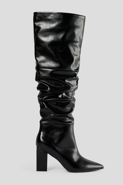 Shop Na-kd Slouchy Shaft Knee Boots - Black