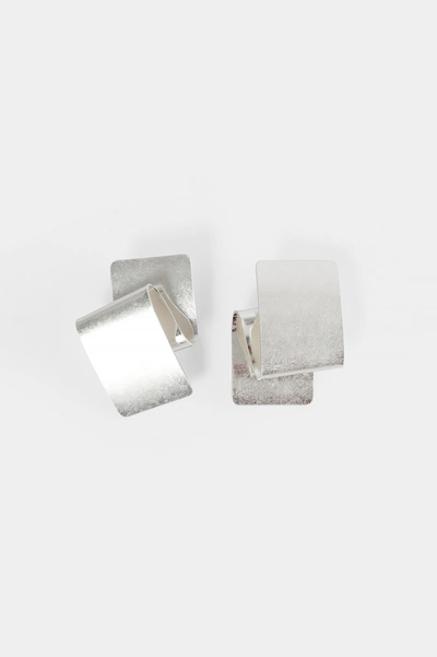 Shop Na-kd Folded Plate Earrings - Silver