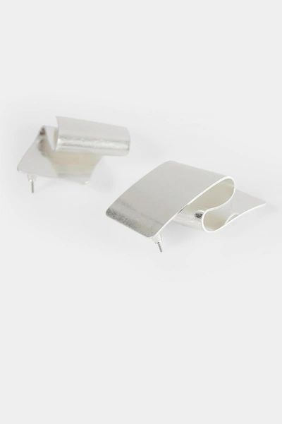 Shop Na-kd Folded Plate Earrings - Silver