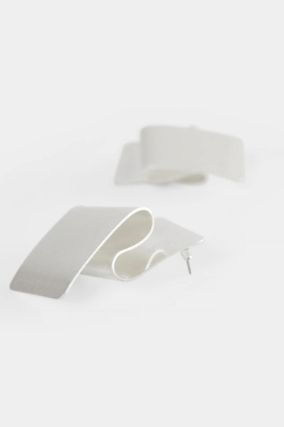 Shop Na-kd Folded Plate Earrings - Silver