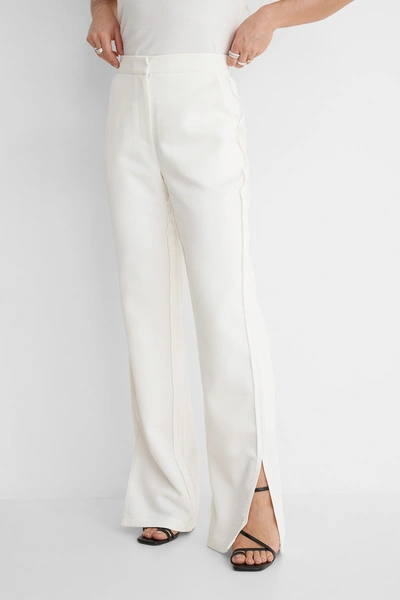 Shop Angelica Blick X Na-kd Seam Detail Pants - Offwhite In Off White