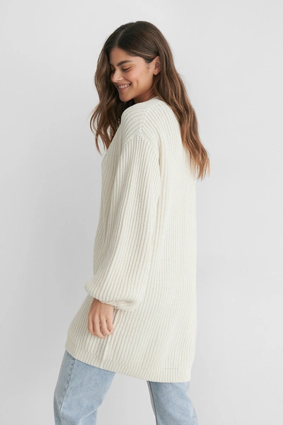 Shop Na-kd Reborn Oversized Knitted Cardigan - Offwhite In White