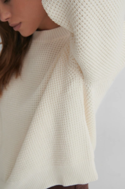 Shop Mango Grape Sweater - Offwhite In Light Beige