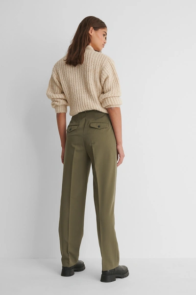 Shop Mango Isabel Trousers - Green In Khaki