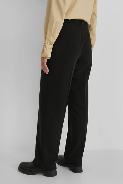 Shop Andrea Badendyck X Na-kd Straight Leg Suit Pants - Black