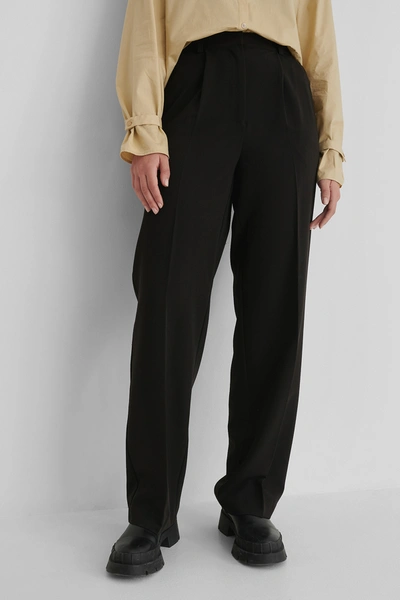 Shop Andrea Badendyck X Na-kd Straight Leg Suit Pants - Black