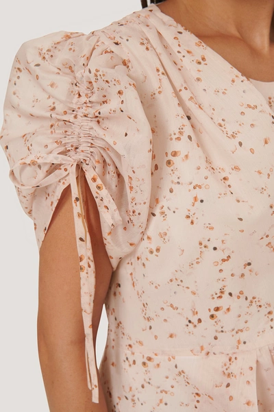 Shop Na-kd Asymmetric Flowy Dress Pink In White Print
