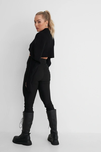Shop Angelica Blick X Na-kd Puff Shoulder Knitted Sweater - Black