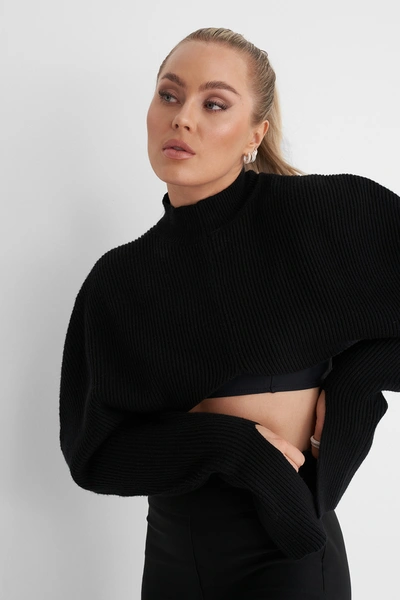 Shop Angelica Blick X Na-kd Puff Shoulder Knitted Sweater - Black