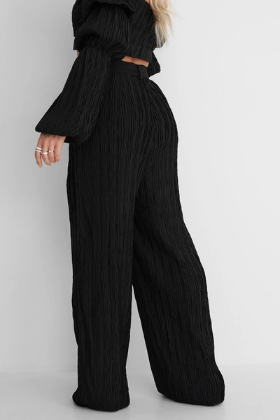 Shop Angelica Blick X Na-kd Structured Relaxed Pants Black