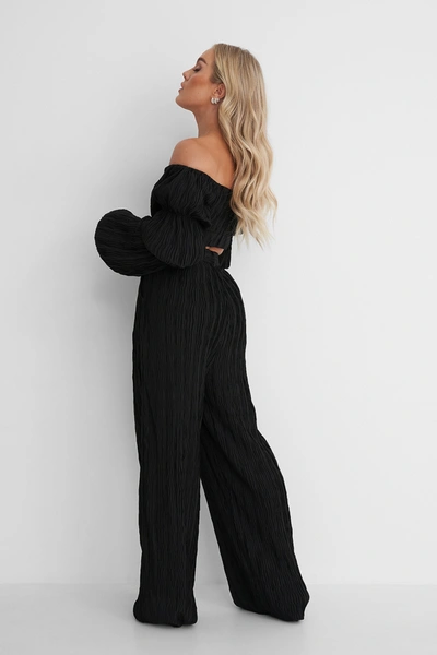 Shop Angelica Blick X Na-kd Structured Relaxed Trousers Black