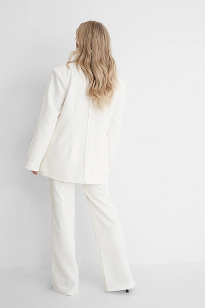 Shop Angelica Blick X Na-kd Seam Detail Blazer Offwhite In Off White