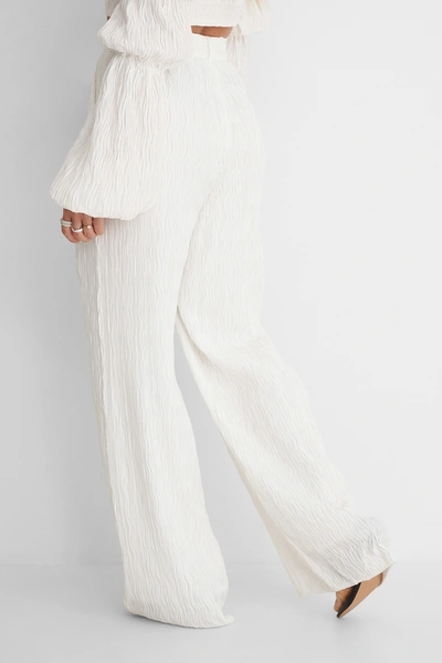 Shop Angelica Blick X Na-kd Structured Relaxed Pants - Offwhite In Off White