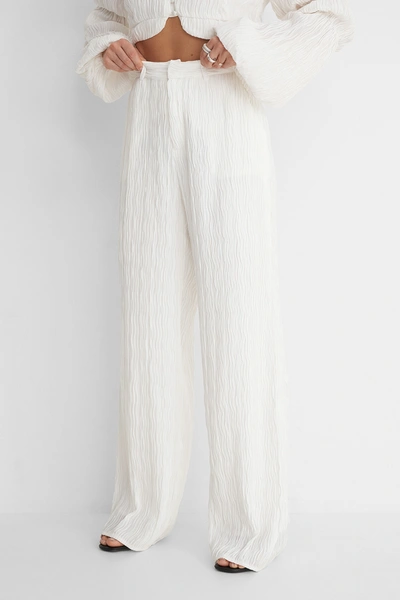 Shop Angelica Blick X Na-kd Structured Relaxed Pants - Offwhite In Off White