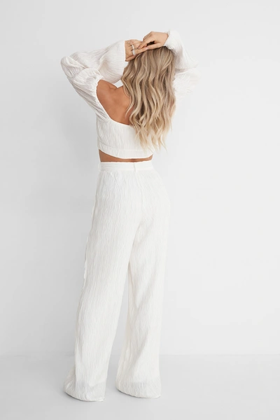 Shop Angelica Blick X Na-kd Structured Relaxed Pants - Offwhite In Off White