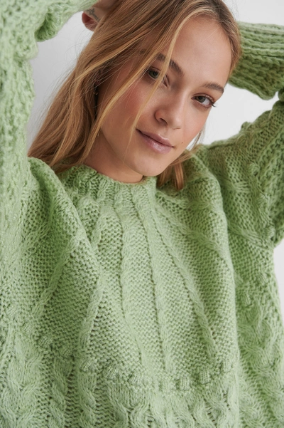 Shop Mango Handia Sweater - Green In Pastel Green