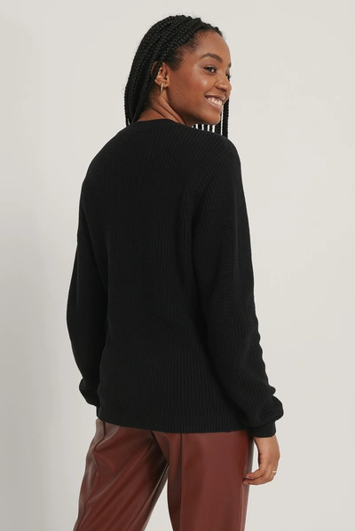 Shop Na-kd Reborn Round Neck Knitted Sweater - Black