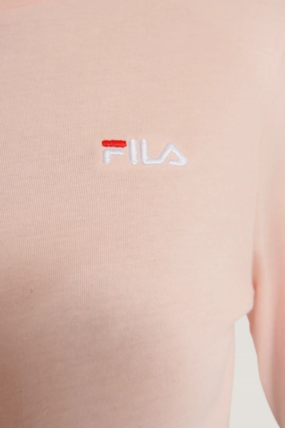 Shop Fila Eaven Cropped Ls Shirt - Pink In English Rose