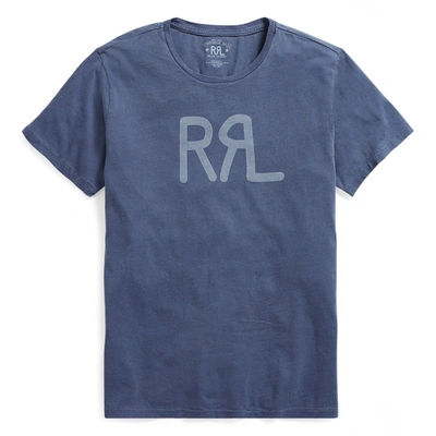 Shop Double Rl Cotton Jersey Graphic T-shirt In Gentian Blue