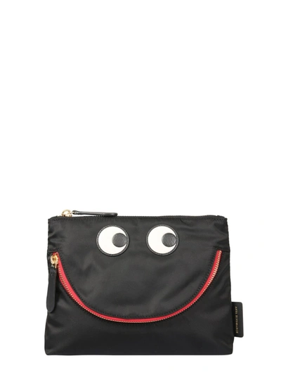Shop Anya Hindmarch "happy Eyes" Pouch In Black