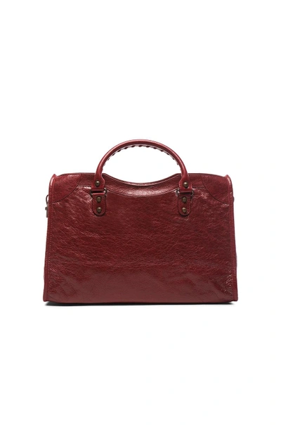 Shop Balenciaga Classic City Bag With Traditional Studs In Cherry Red