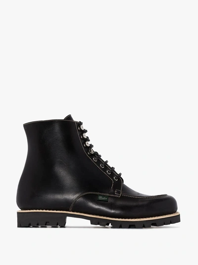 Shop Paraboot Black Beaulieu Lace-up Leather Ankle Boots In Schwarz