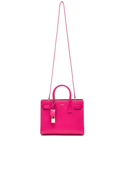 Shop Saint Laurent Baby Sac De Jour Carryall Bag In Lipstick Fuchsia