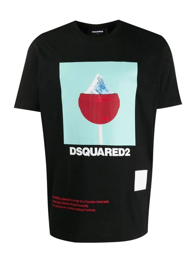 Shop Dsquared2 Black Cotton T-shirt In Nero