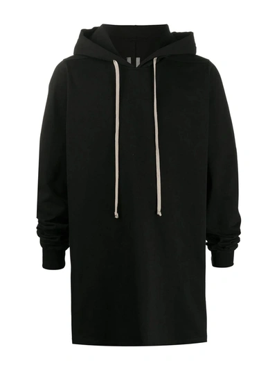 Shop Rick Owens Black Cotton Hoodie In Nero