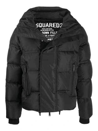 Shop Dsquared2 Black Padded Jacket In Nero