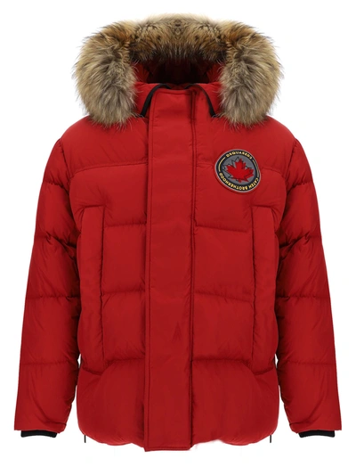 Shop Dsquared2 Red Down Jacket In Rosso