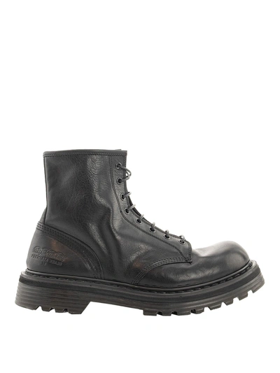Shop Premiata Leather Ankle Boots In Black