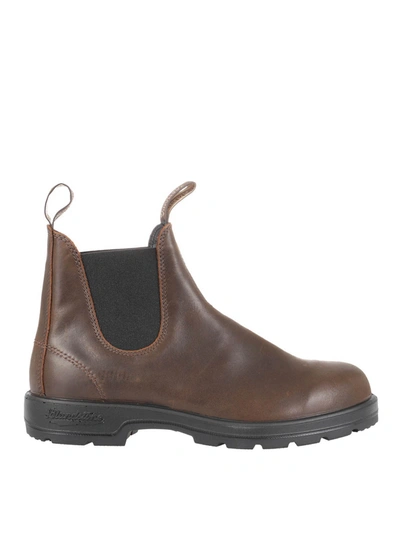 Shop Blundstone Smooth Calfskin Chelsea Boots In Brown
