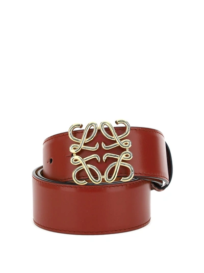 Shop Loewe Leather Belt In Red