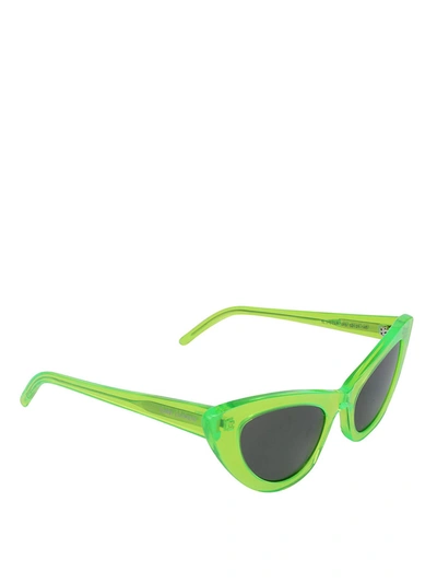Shop Saint Laurent Lily Sunglasses In Green