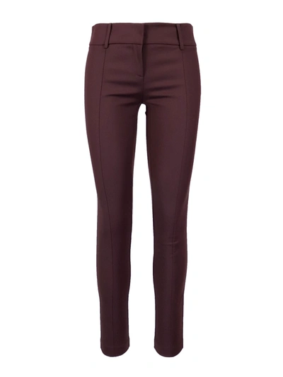 Shop Patrizia Pepe Cotton Blend Trousers In Burgundy